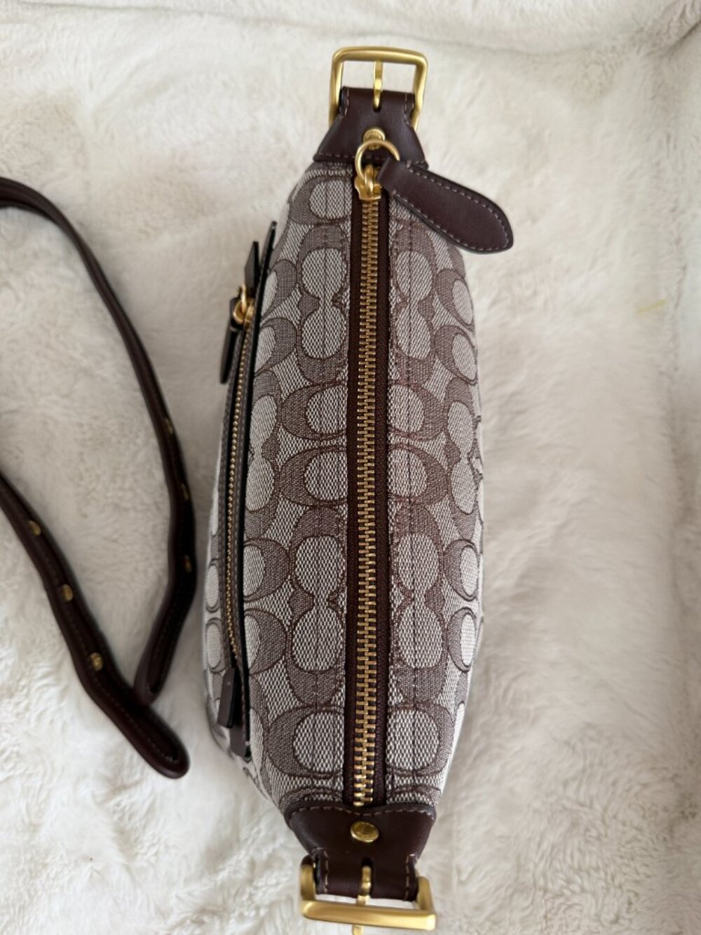 Coach Demi Signature Monogram Jacquard Shoulder Bag - Picture 12 of 16